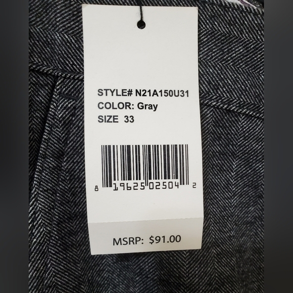 Men's Nifty Genius Grey Poly Blend Tweed Shorts With Ultrasuede Size 33 - Picture 4 of 7